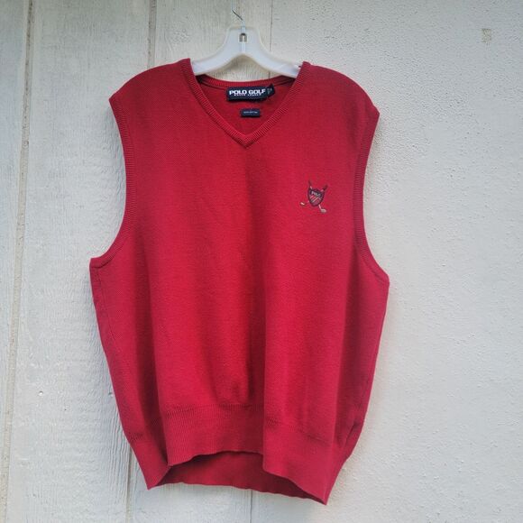 Polo by Ralph Lauren Other - Mens Polo Golf Ralph Lauren Red Knit Sweater Vest Size Med Vintage